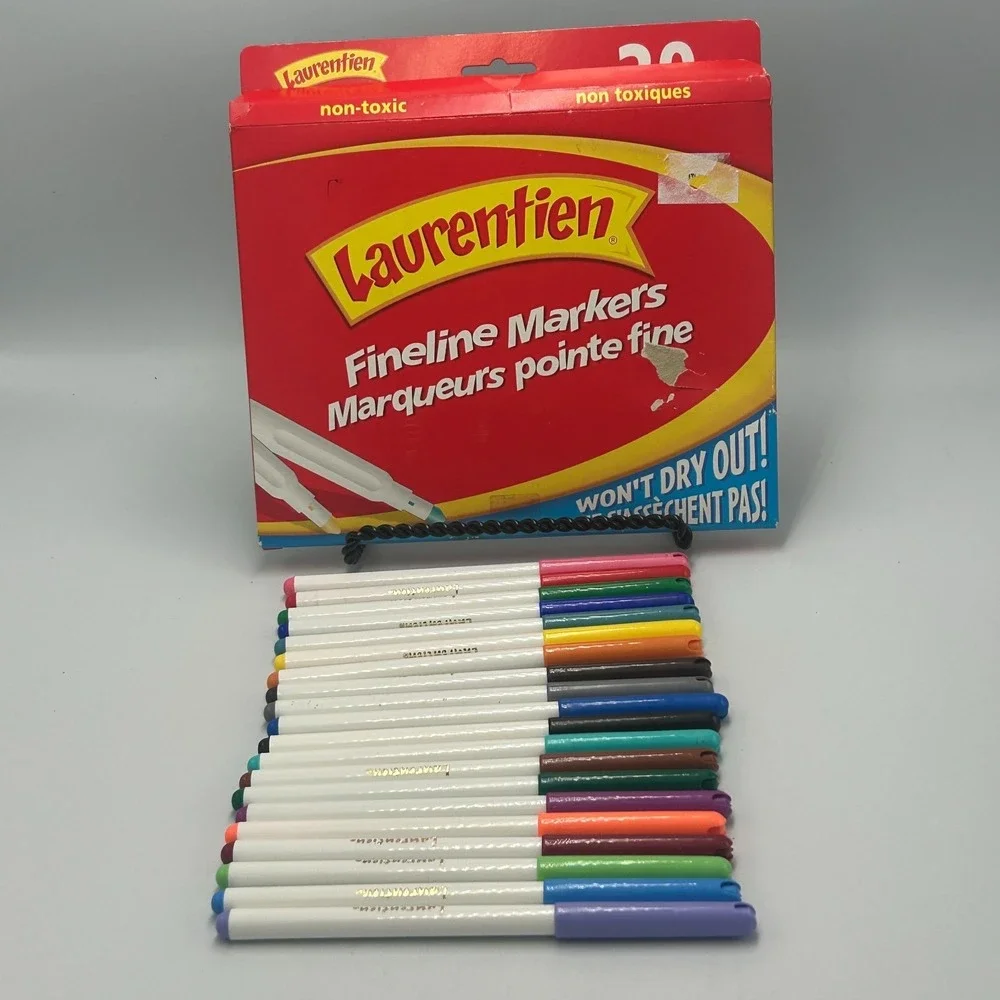 Laurentien Artist Fineline Markers 20 Pack Vintage 2004 Sanford Canada New